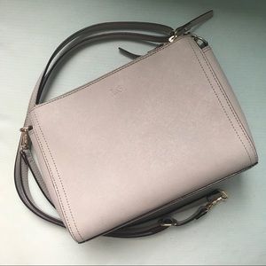 Lo & Sons Pearl Crossbody Clutch in Grey Saffiano